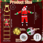 Santa Claus LED Ladder Lights Warm White, 8 Modes Christmas Decoration